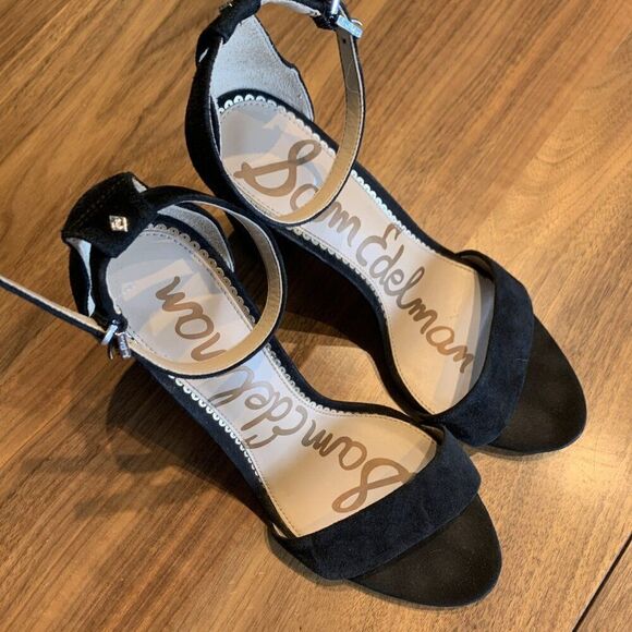 Sam Edelman suede dress sandal, chunky heel, EUC, sz 9, ankle strap, - Picture 10 of 16